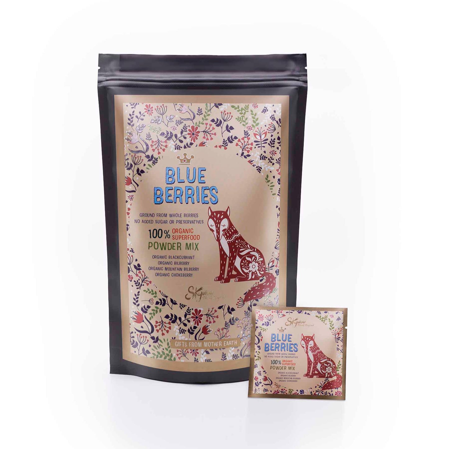 Skywow organic blue berries powders from Finland