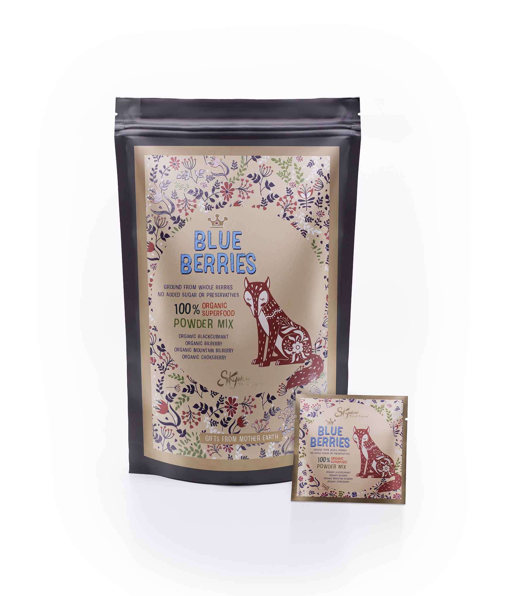 Skywow organic blue berries powders from Finland